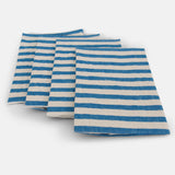 Dækkeservietter - Hør Blå stripe