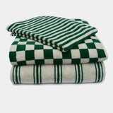 Stribet Håndklæder- Pine green
