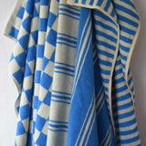 Stribet Håndklæder- Aqua blue