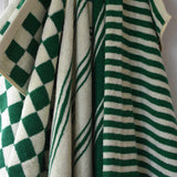 Stribet Håndklæder- Pine green
