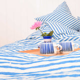 Hør sengesæt - Blue stripe