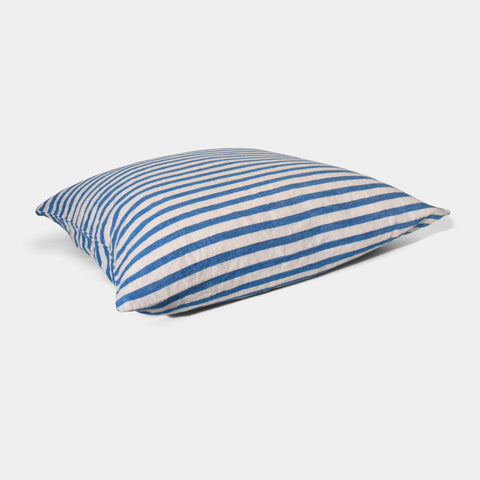 Hør pudebetræk - Blue stripe